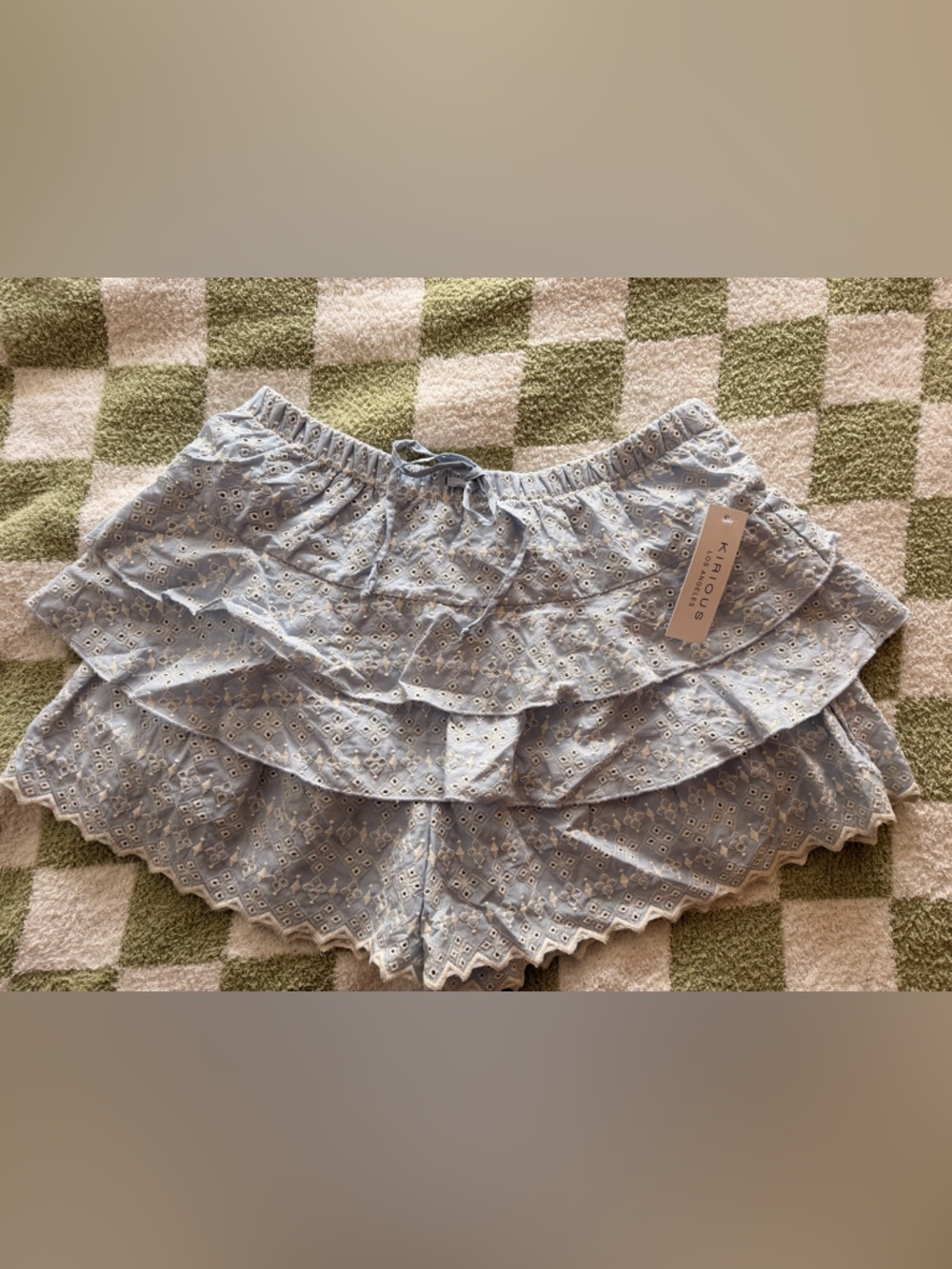 KIRIOUS Los Angeles Light Blue Eyelet Ruffle Skort